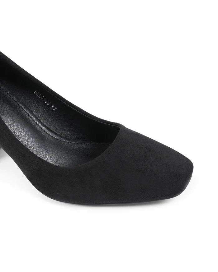 19V69 Italia Black Fabric High Heel Pumps