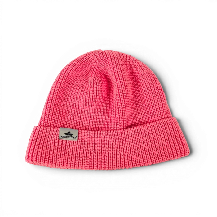 Freibeutler Beanie aus Biobaumwolle in Flamingo Rot
