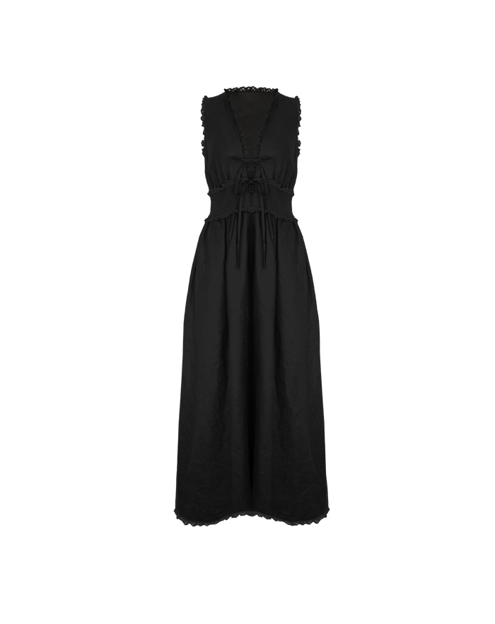 BENNY TIE DRESS BLACK