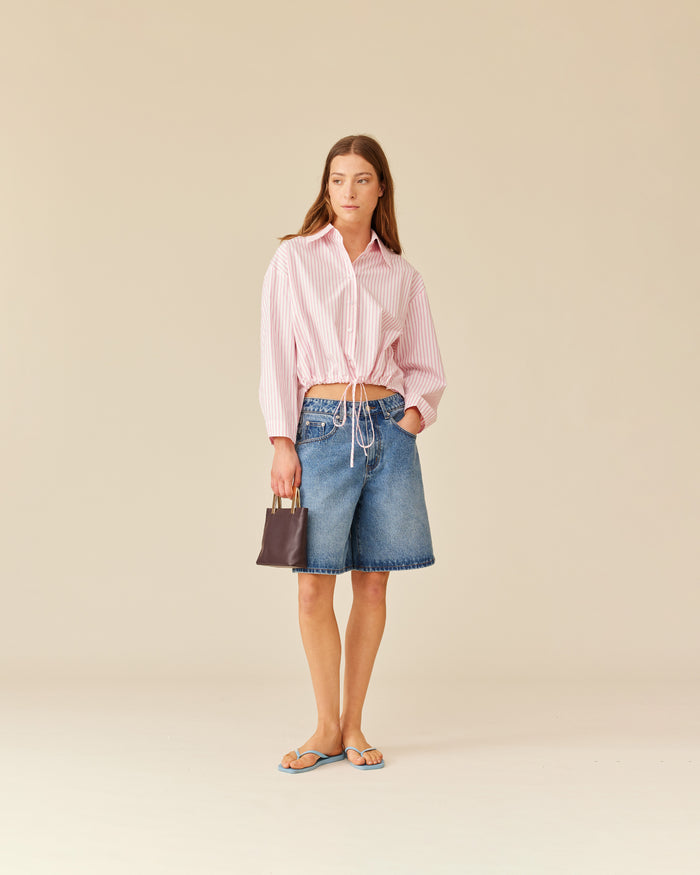 BUTTERFLY SHIRT PINK STRIPE