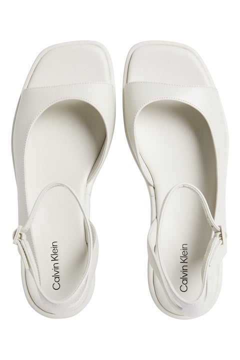 Calvin Klein Wedge Deep Toe Sandal - Ecru