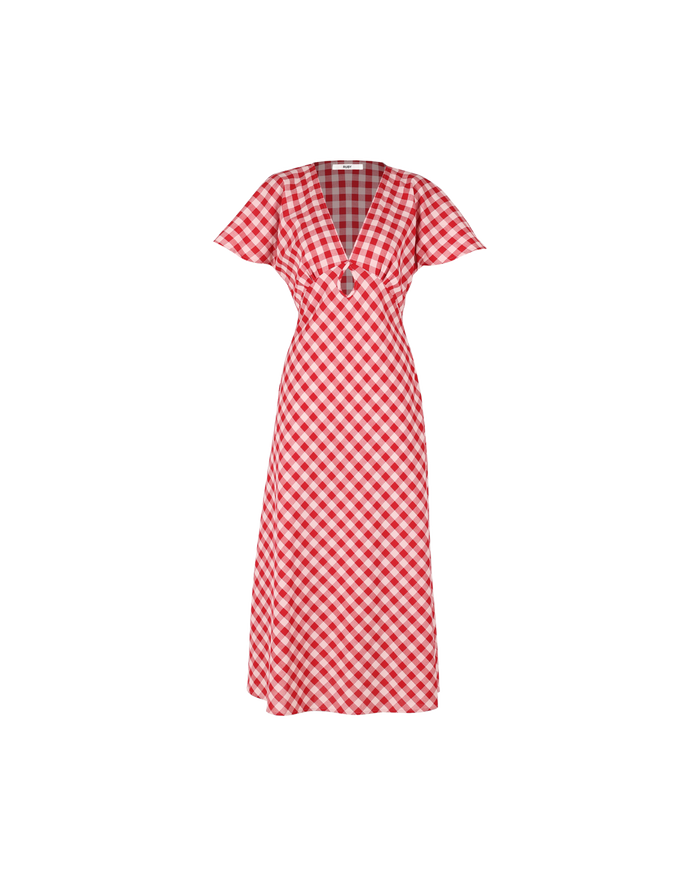 CLOVER MIDI DRESS RED GINGHAM