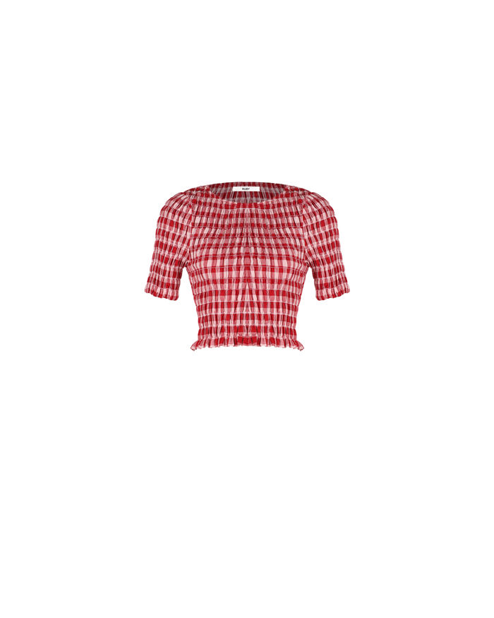 DARCY GINGHAM T-SHIRT RED GINGHAM
