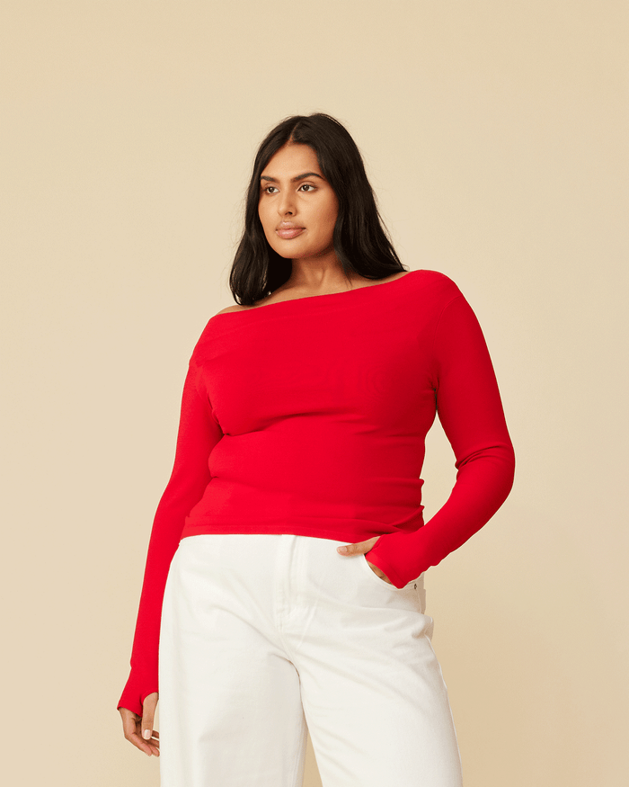 EMMA KNIT LONG SLEEVE CHERRY