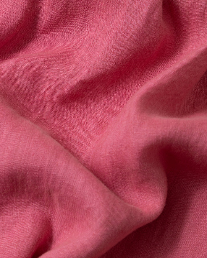 Garment Dyed Linen Shirt in Faded Red