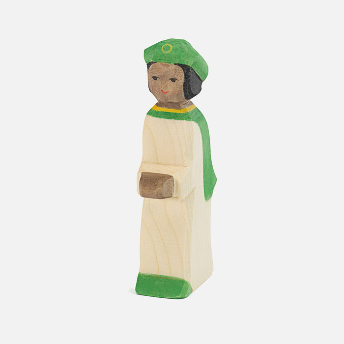 Handcrafted Wooden King Page - Green