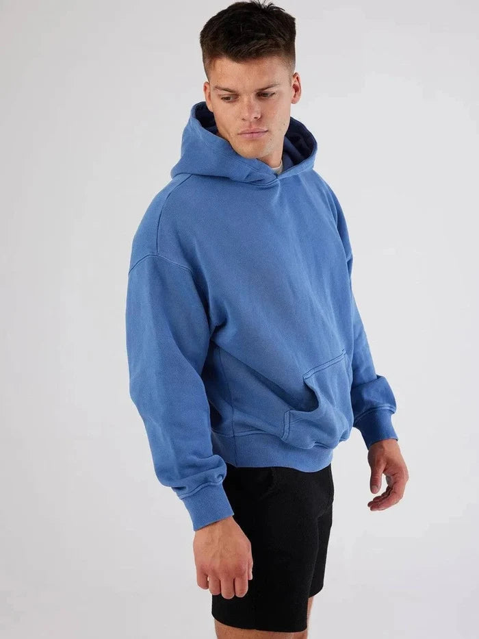 Antibes Heavyweight Hoodie – Blue - Bascora