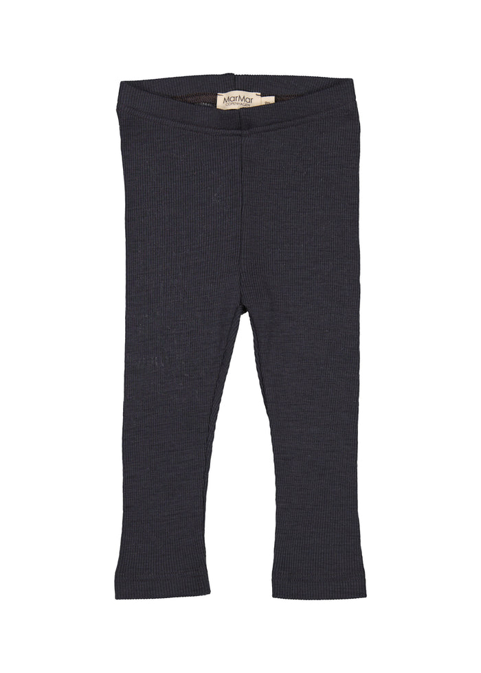 Black leggings for children in merino wool