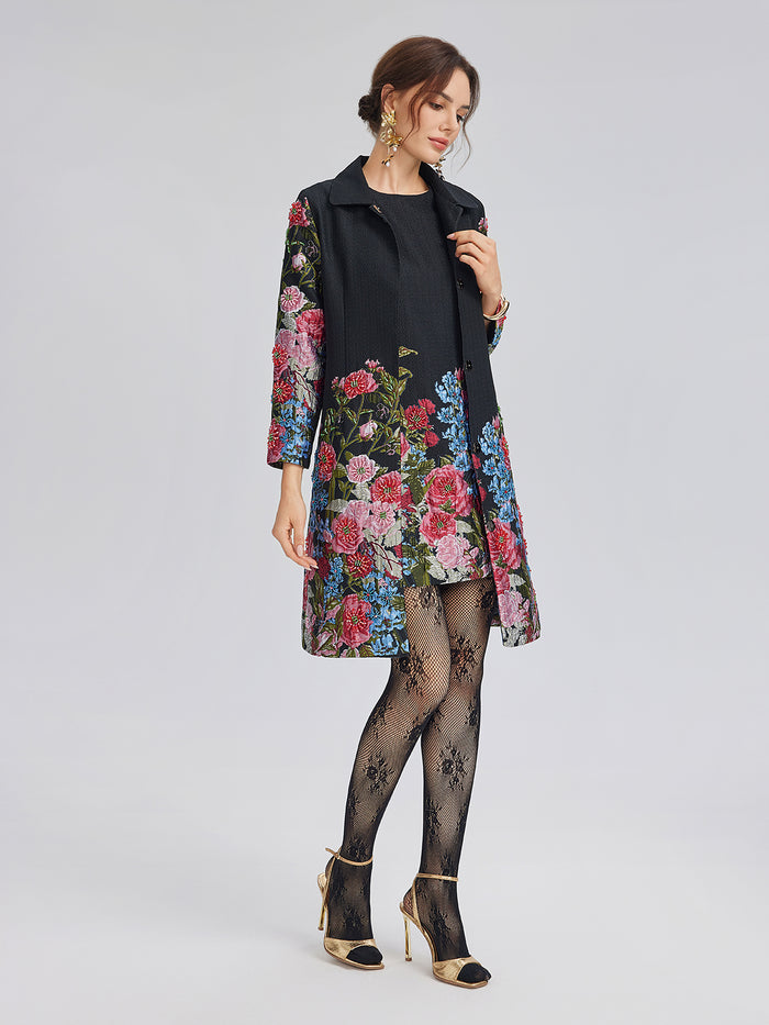 Limited Handcrafted 3D Beaded Floral Dress