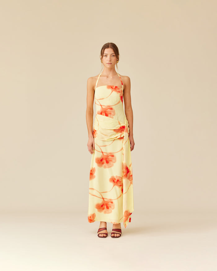 LOU MAXI DRESS TEQUILA SUNRISE FLORAL
