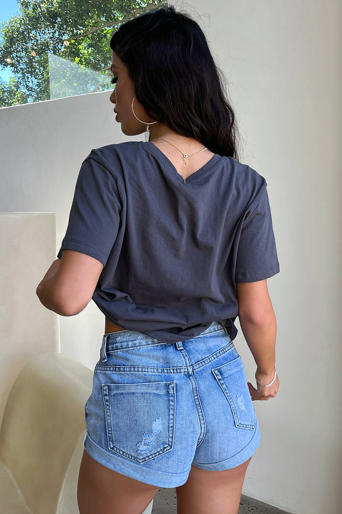 Low Down Tee - Charcoal