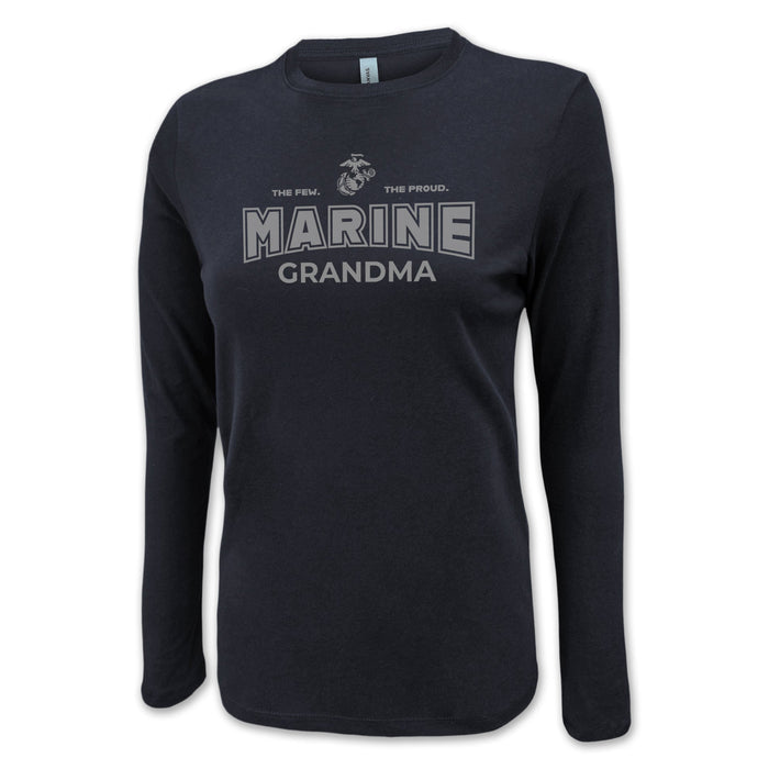 Marines Grandma Women's Long Sleeve T-Shirt (Black)