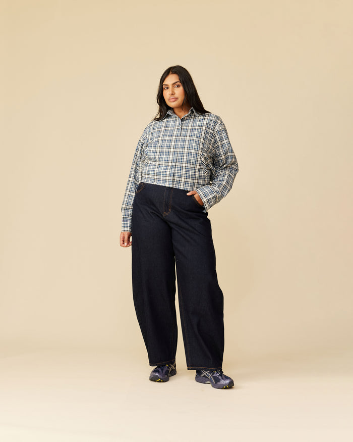 MARTI SHIRT NAVY CREAM TARTAN