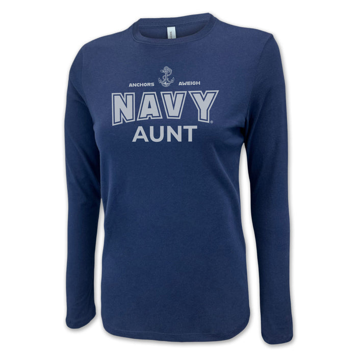 Navy Aunt Women's Long Sleeve T-Shirt (Navy)