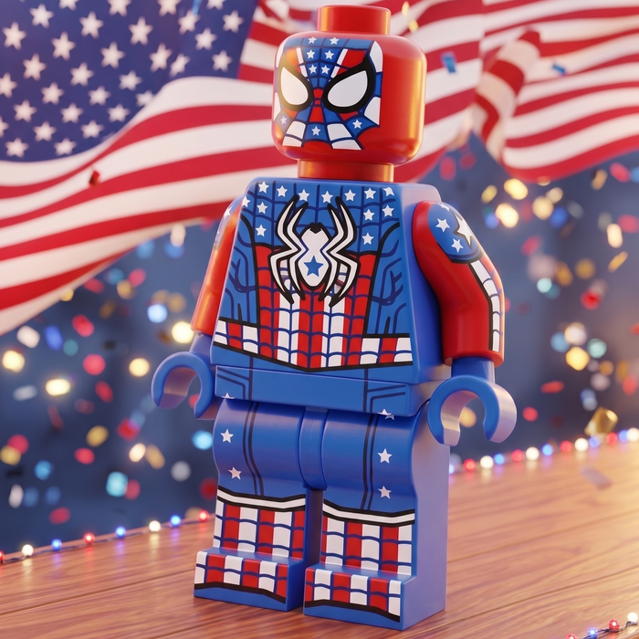 Custom Spider-Man USA Patriotic Minifigure