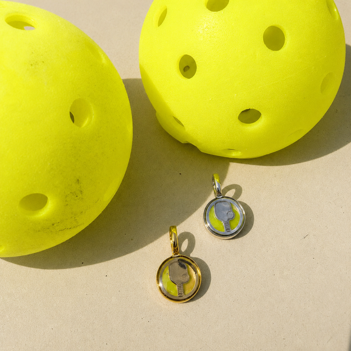 Pickleball Charm | Silver & Gold