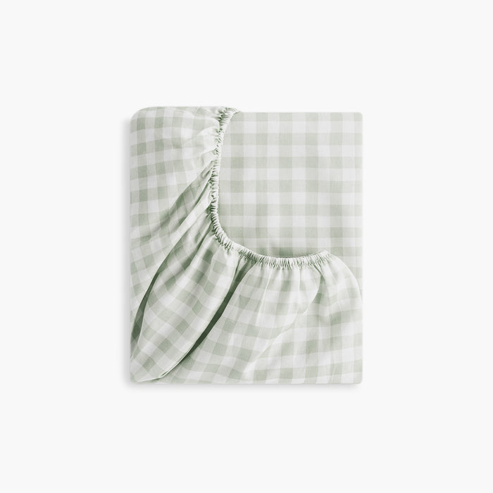 Green Gingham Changing Mat Cover folded.