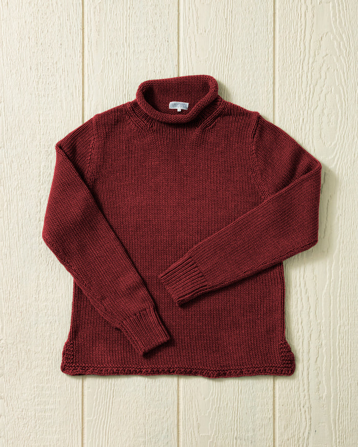 Women's Fisherman's Sweater in Cranberry Mix