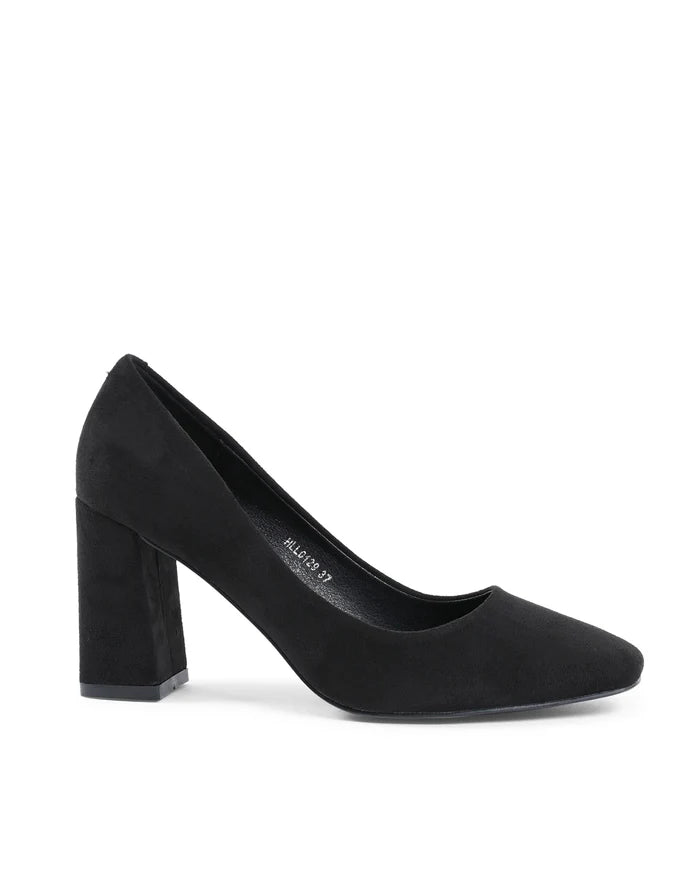 19V69 Italia Black Fabric High Heel Pumps