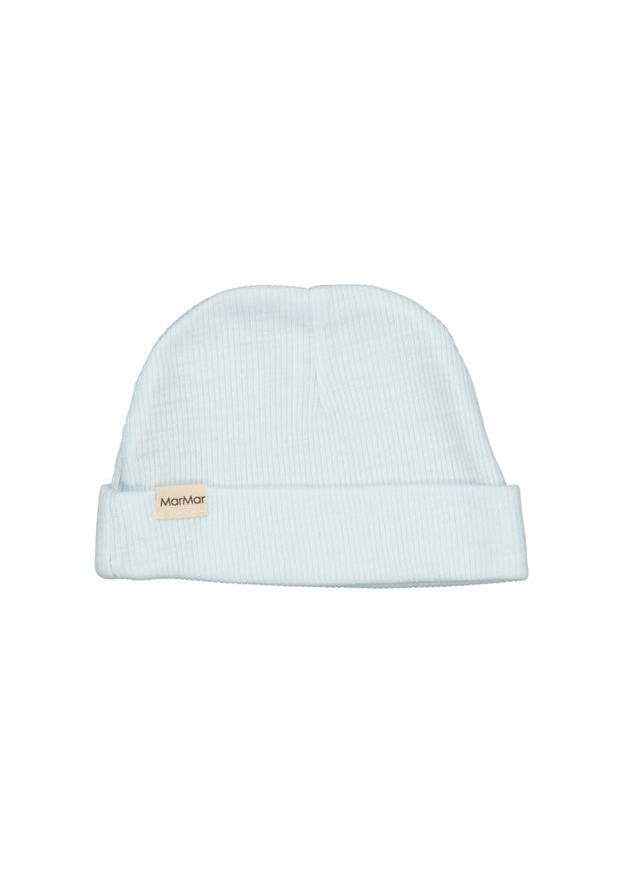 Small light blue merino wool hat for children
