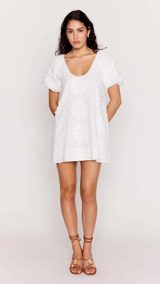 Alessia Smock Mini Dress - White