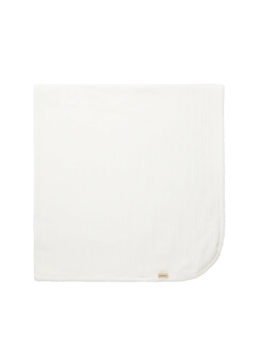 White cotton baby blanket