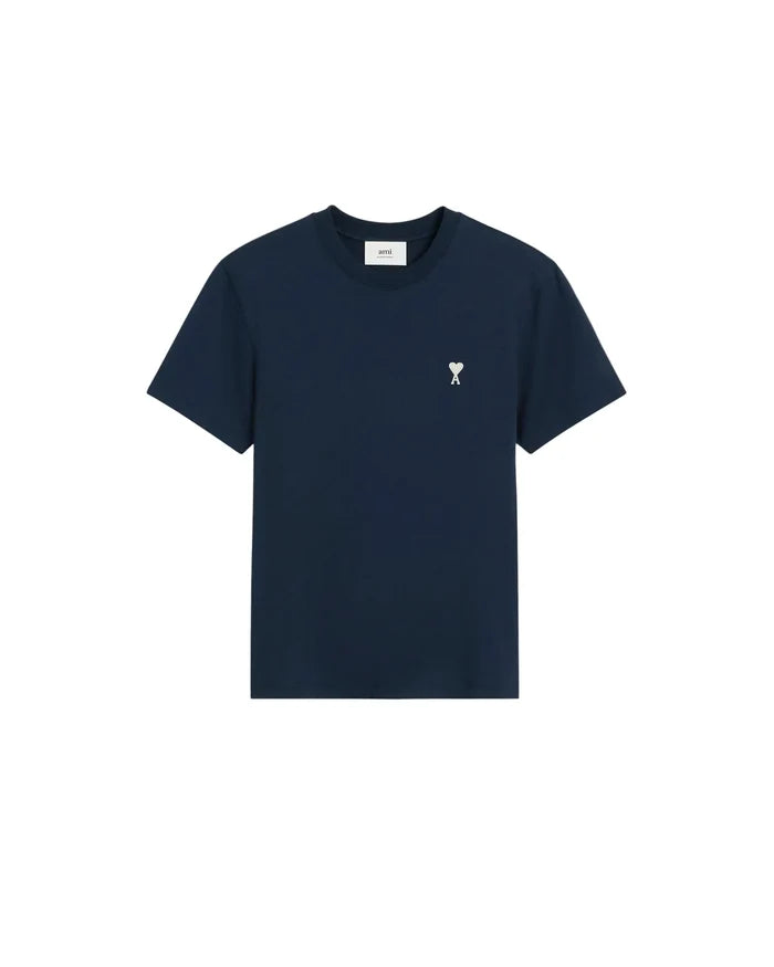 Ami Paris T-shirt Ami De Coeur Blue White - Navy