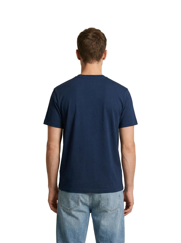 Ami Paris T-shirt Ami De Coeur Blue White - Navy