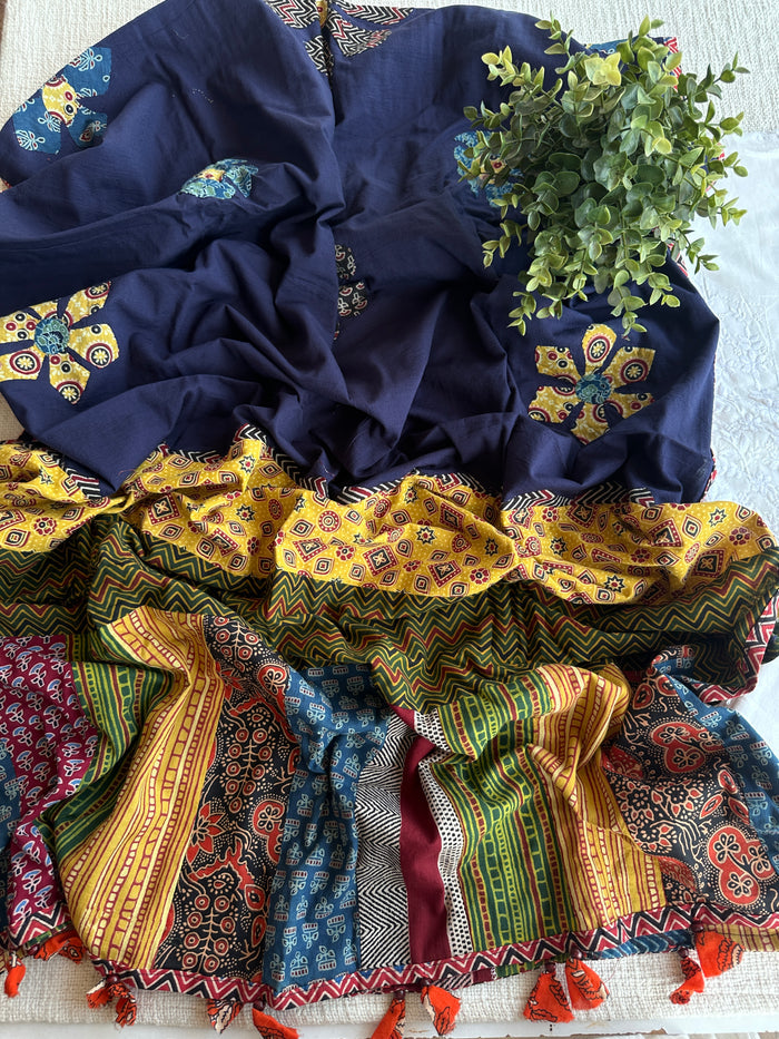 Applique work pure cotton dupatta