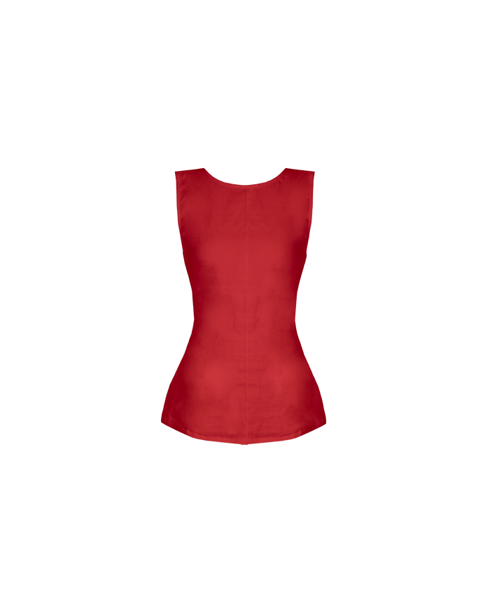 AVA LINEN BOW TOP SANGRIA