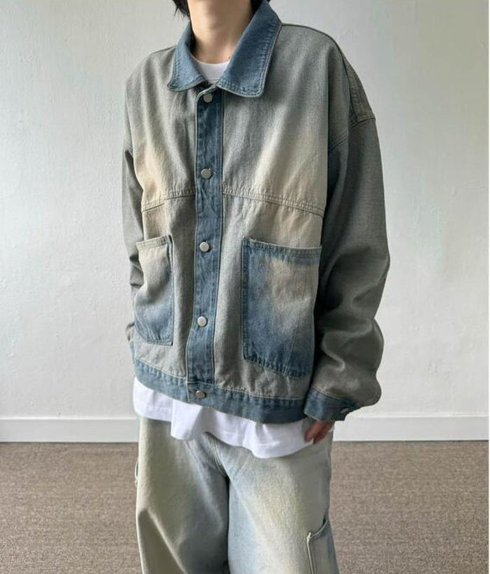 Backside Denim Jacket – Black/Blue