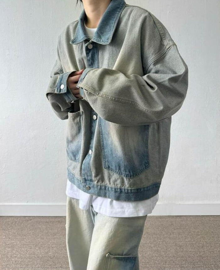 Backside Denim Jacket – Black/Blue