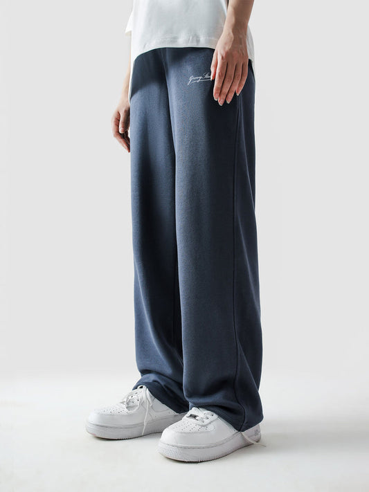 Slate blue baggy trousers flat lay French Terry fabric streetwear Pakistan – GROOVY