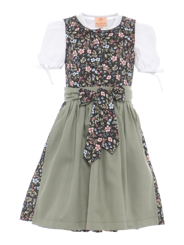 Barwolf Girls Dirndl 3 pcs. "Jule" floral green