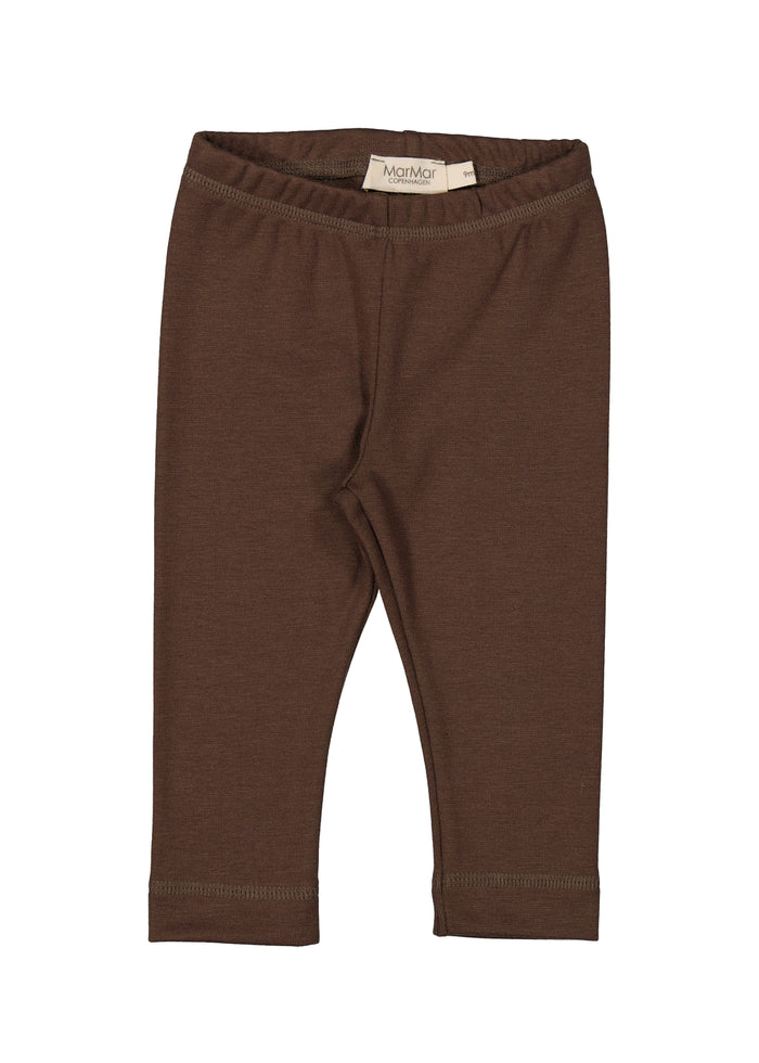 Brune leggings med elastisk taljelinning og lange ben
