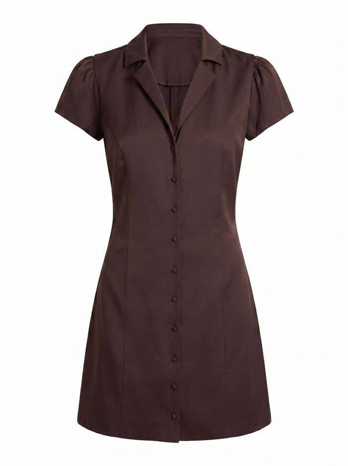 Blair Satin Collared Mini Dress Forever New