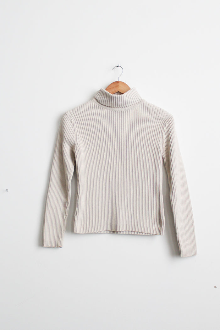 bone cotton turtleneck