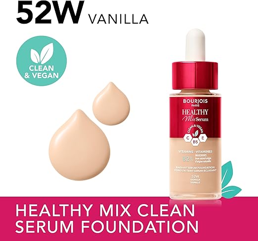 Bourjois Healthy Mix Serum Clean & Vegan C, B5, E Vitamins Radiant Serum Foundation - 30ml
