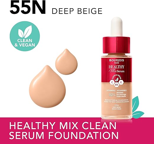 Bourjois Healthy Mix Serum Clean & Vegan C, B5, E Vitamins Radiant Serum Foundation - 30ml