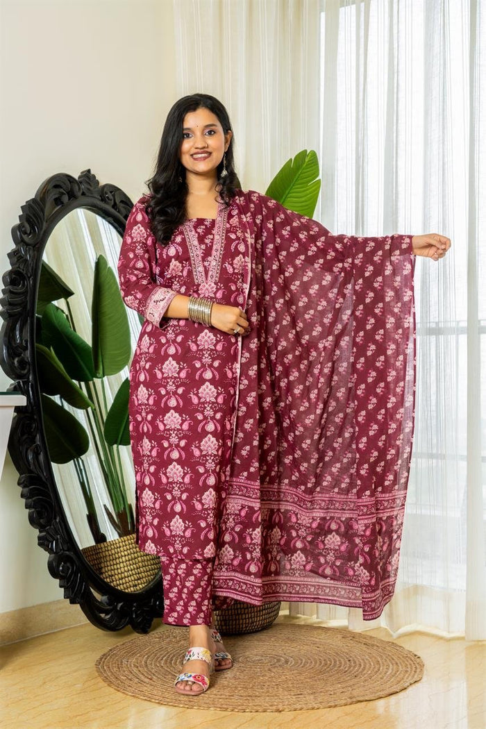 Budget Dark Pink Boota Suit