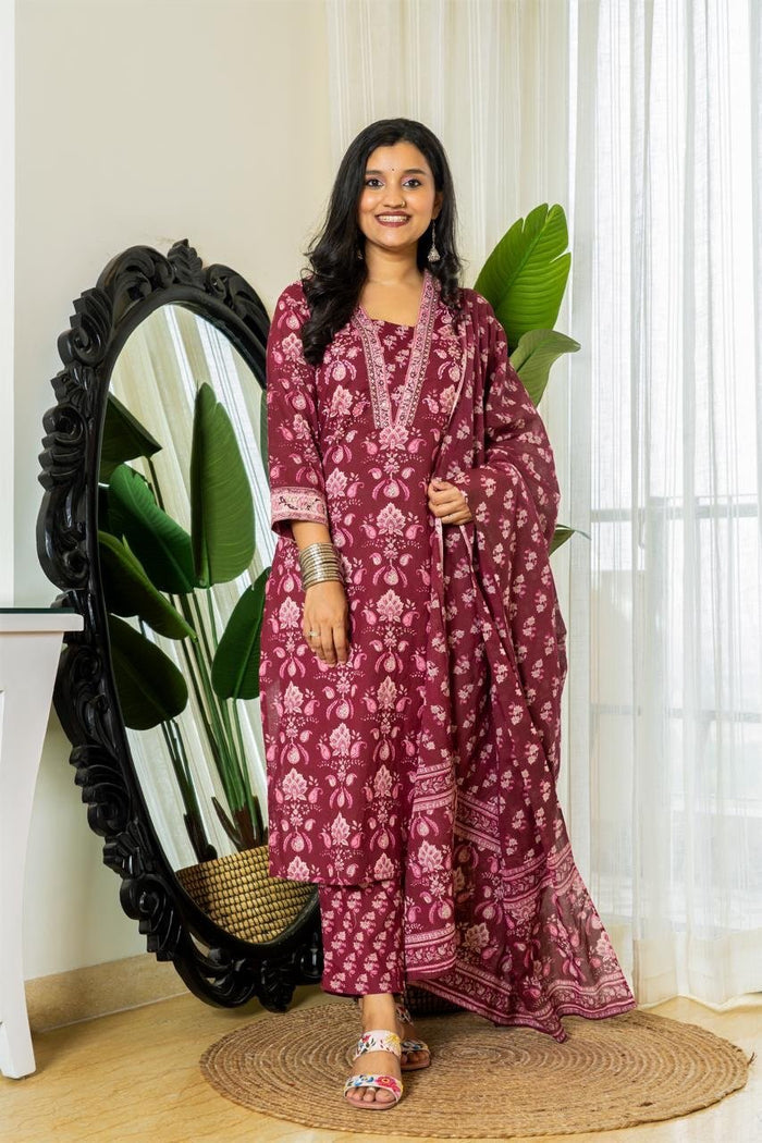 Budget Dark Pink Boota Suit