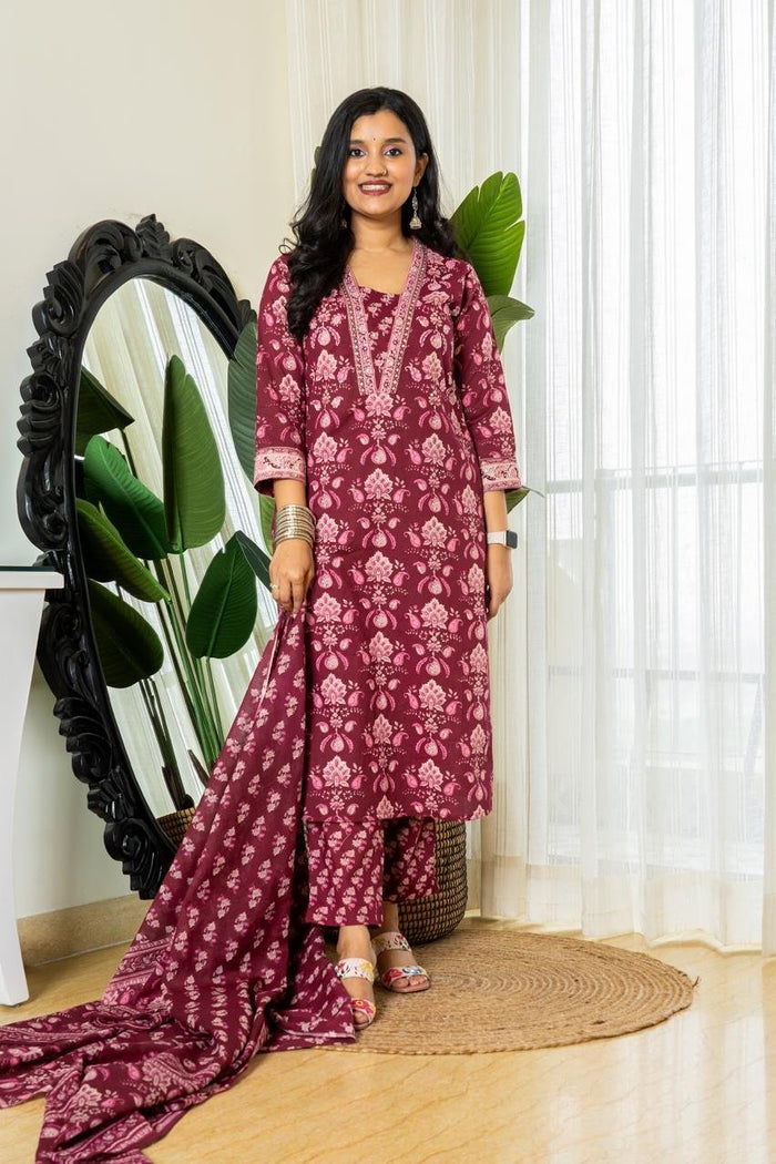 Budget Dark Pink Boota Suit