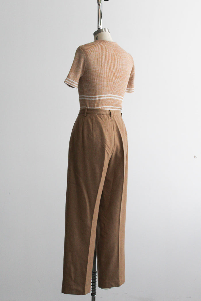 camel wool trousers