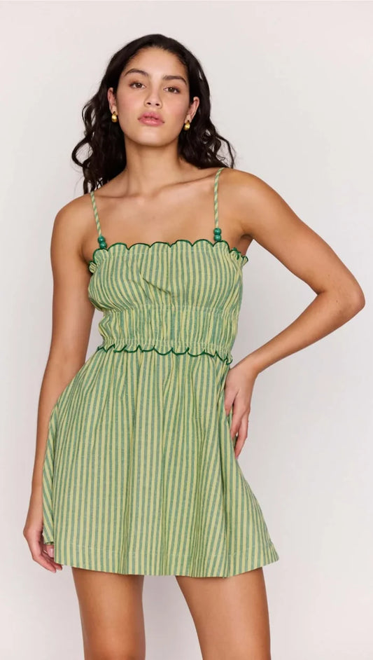 Capri Mini Dress - Green Stripe