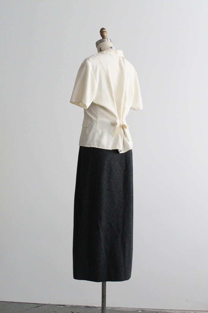 charcoal wool maxi skirt