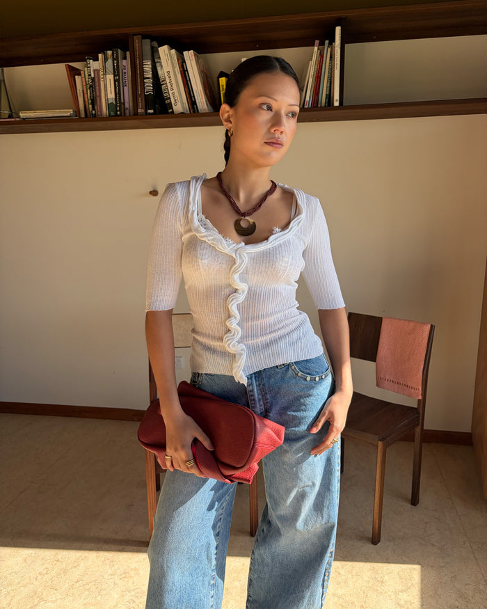 CHELSEA KNIT TOP WHITE
