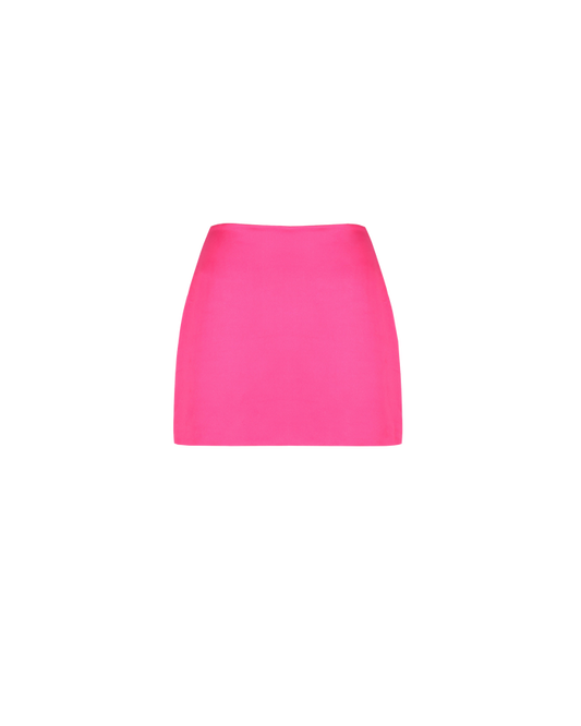 CHER SATIN MINI SKIRT SUPER PINK