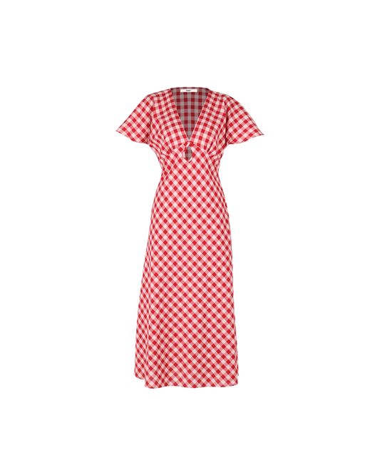 CLOVER MIDI DRESS RED GINGHAM