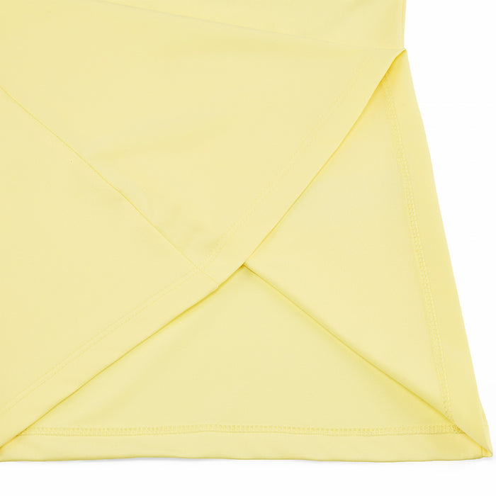 Contrast Collar Open-neck Sleeveless T-Shirt (Yellow)
