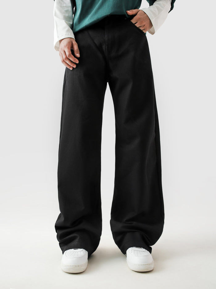CORE denim black baggy jeans couple lifestyle shot streetwear Pakistan – GROOVY